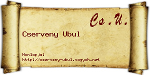 Cserveny Ubul névjegykártya